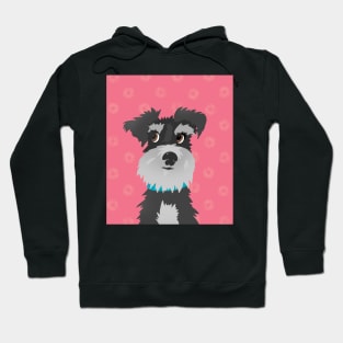 Salt and Pepper Miniature Schnauzer Dog with Pink Daisies Hoodie